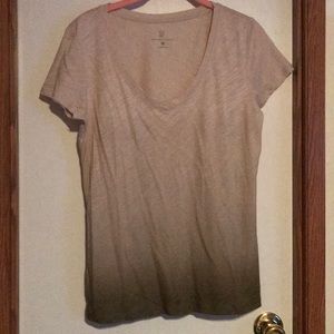 New York and Company tan/army green ombré t-shirt